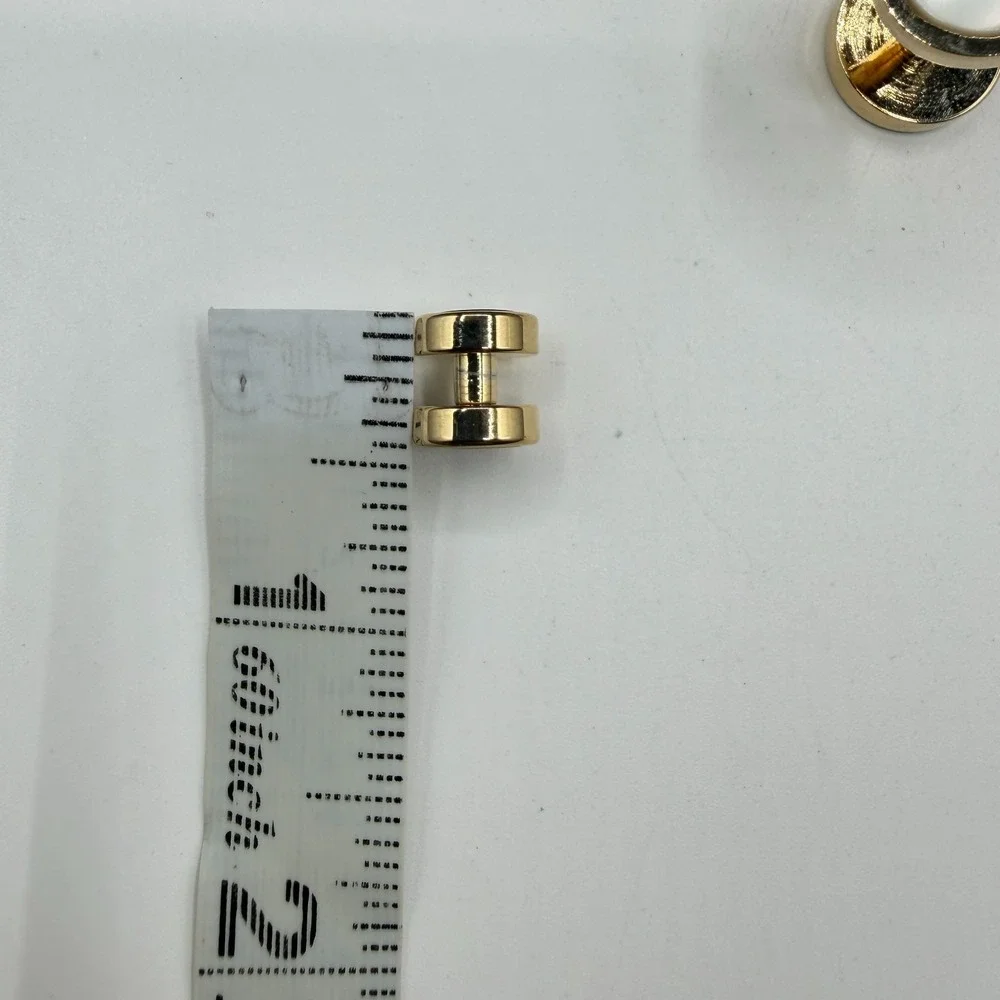 Gold Tone Tuxedo Stud Cufflink Set Black Mother of Pearl Formal Dress Shirt